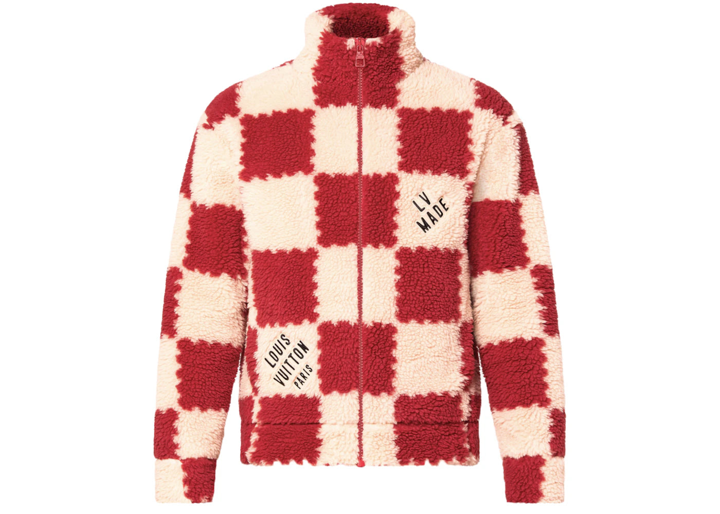 Louis Vuitton x Nigo Jacquard Damier Fleece Blouson Garnet Red
